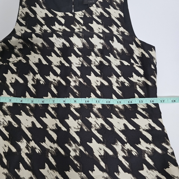 J. Crew Houndstooth 100% Silk Dress Flounce, Ruffled Hem Size 2 - Picture 5 of 11